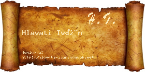 Hlavati Iván névjegykártya